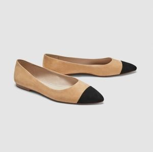 Zara Cap-Toe Ballerina Flats size 6.5